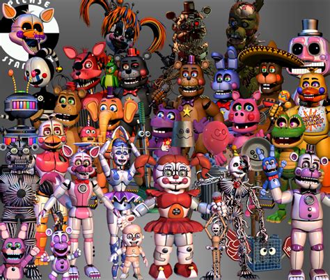 five nights animatronics|all versions of fnaf animatronics.